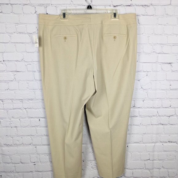 Talbots Dress Pants Womens Size 18 Beige Polyester Blend Stretch Straight Leg - Picture 7 of 10